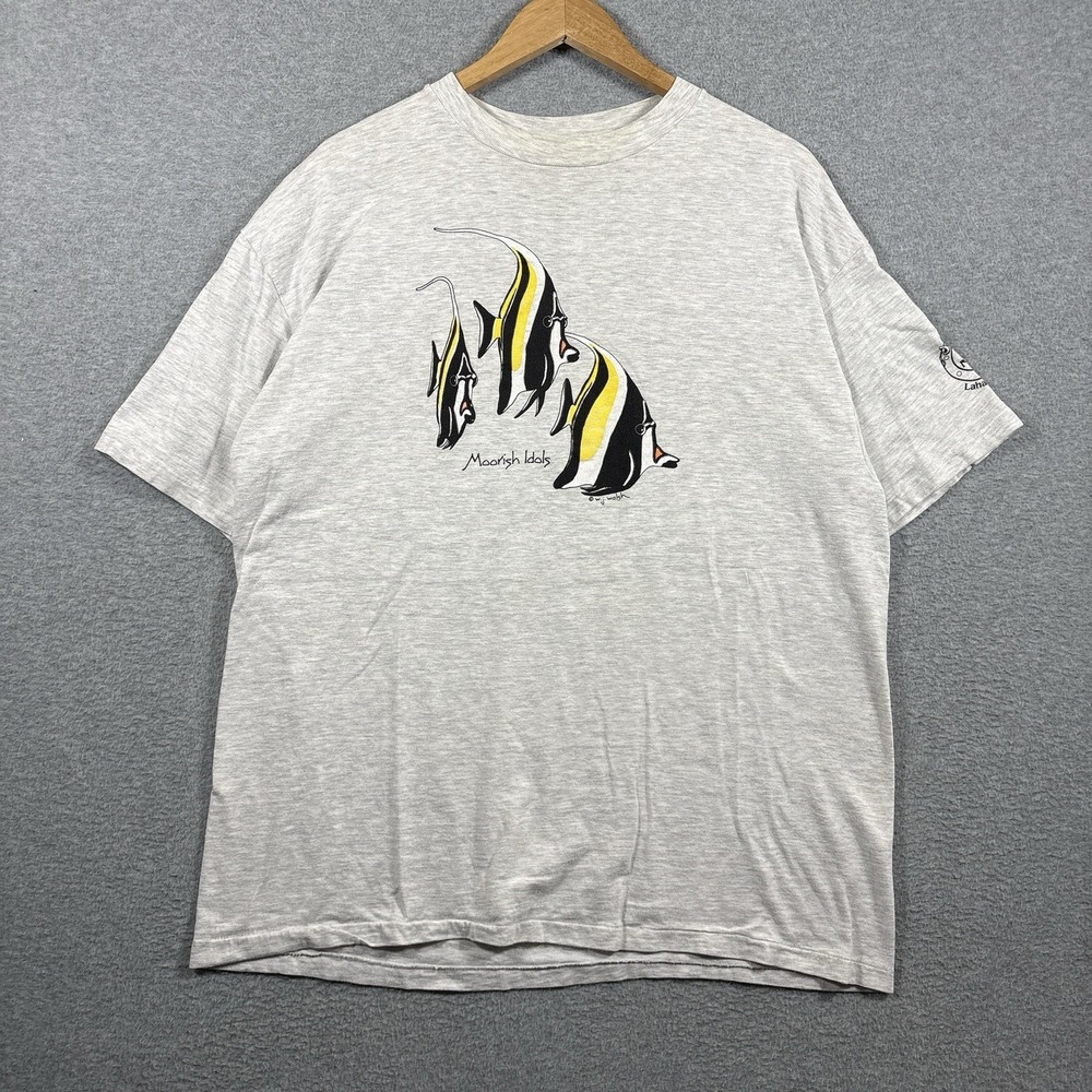 Vintage 90s Moorish Idols Fish Single Stitch T Shirt XL Hanes Beefy USA Hawaii